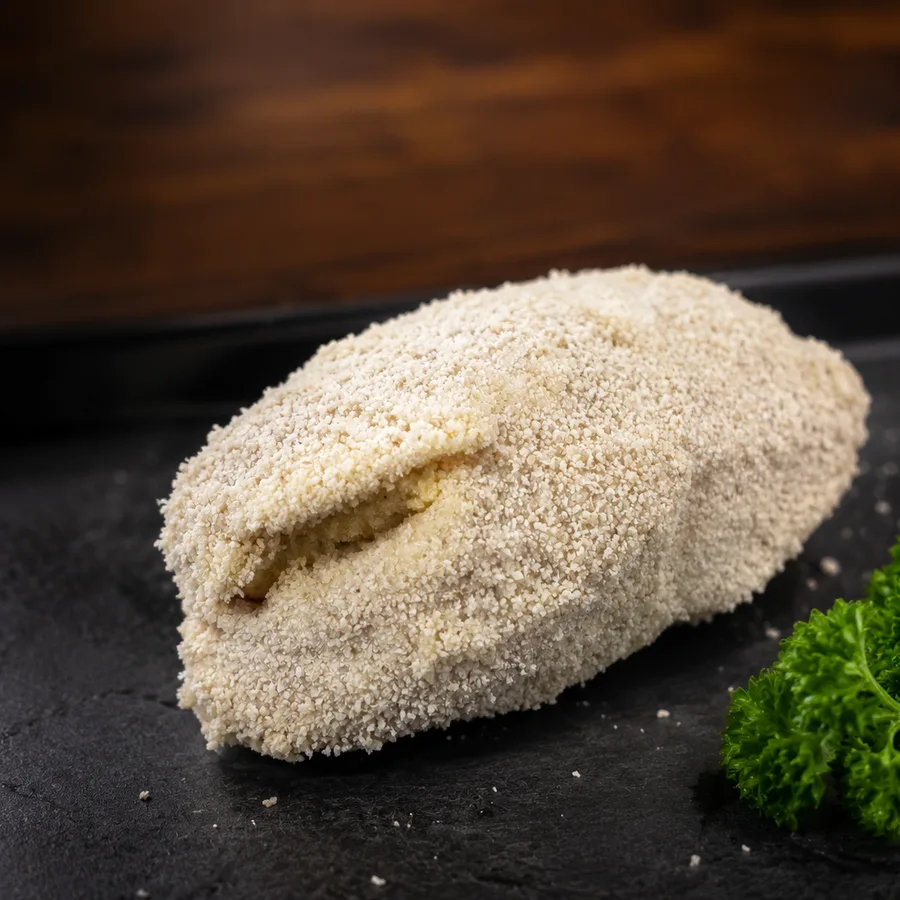 Crumbed chicken kiev, ready for the oven